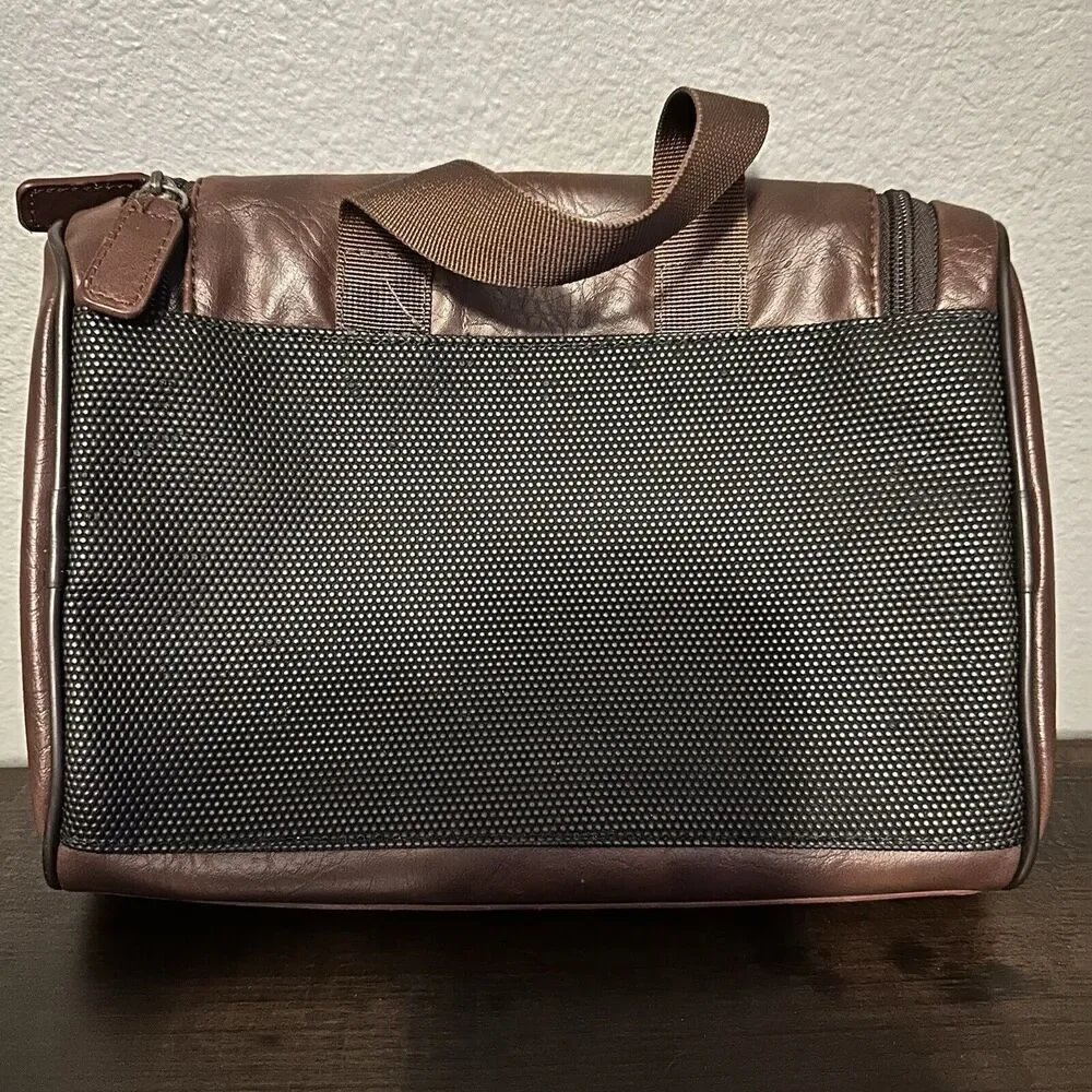 PENGUIN By Munsingwear - Brown Travel Shave Toiletry Bag Personal Kit Leather